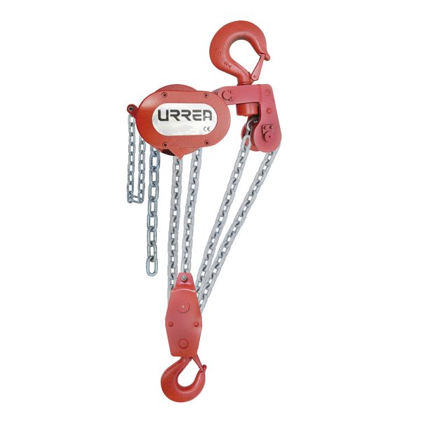 46308.jpg 46308 - Polipasto manual con freno de acción inmediata 3 ramales 8 ton, cadena 3 m Urrea