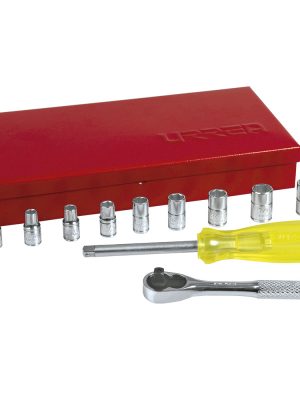 4700C - Juego de dados y accesorios cuadro de 1/4" en pulgadas, 12 piezas Urrea