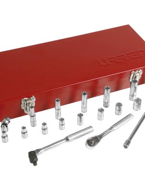 4700CA - Juego de dados y accesorios cuadro de 1/4" en pulgadas, 20 piezas Urrea