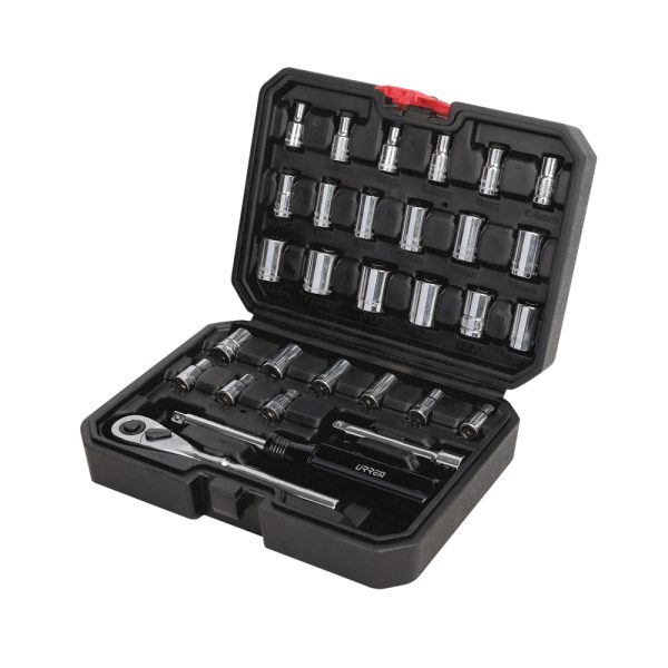 4700CB - Juego de dados y accesorios cuadro de 1/4" combinado, 30 piezas Urrea