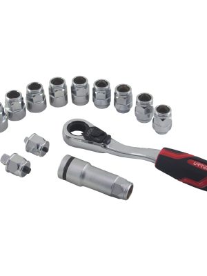 4701GT - Juego de dados y accesorios cuadro de 1/4" Go-Through combinado, 14 piezas Urrea