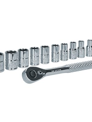 47101 - Juego de dados y accesorios cuadro de 1/4" en pulgadas, 12 piezas Urrea