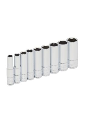 47202.jpg 47202 - Juego de dados largos cuadro de 1/4", 6 puntas, métricos, 9 piezas Urrea