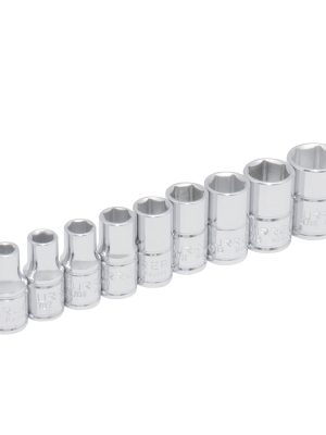 47204 - Juego de dados cuadro de 1/4" en pulgadas, 9 piezas Urrea