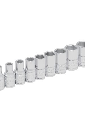 47207.jpg 47207 - Juego de dados cuadro de 1/4", 6 puntas, métricos, 9 piezas Urrea