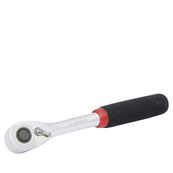 4749H - Matraca reversible con mango rubber grip, quick release, para dado cuadro de 1/4" Urrea