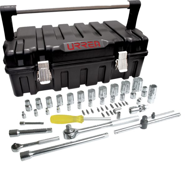 Imprimir 4754P50M - Juego de dados y accesorios cuadro de 1/4" y 1/2" métrico, 51 piezas Urrea