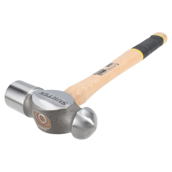 48SG - Martillo pulido de bola con mango de madera con grip de 18", 48 oz Surtek