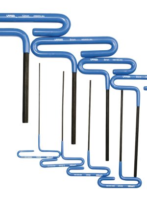 4966G - Juego de llaves hexagonales tipo "T" con mango de vinil, métricas, 8 piezas en blíster Urrea