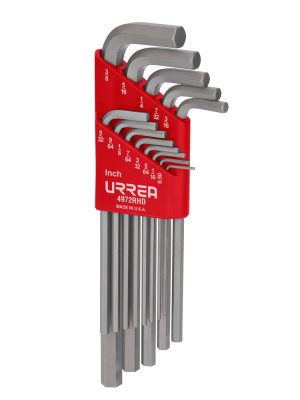 4972RHD - Juego de llaves hexagonales heavy duty tipo "L", en pulgadas, 13 piezas en blíster Urrea