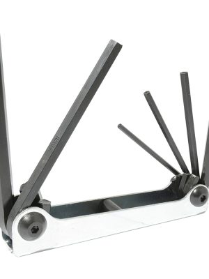 4973 - Juego de llaves hexagonales tipo navaja métricas 3 a 10 mm estuche metálico, 6 pz Urrea