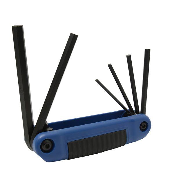 4973BM - Juego de llaves hexagonales tipo navaja métricas 3 a 10 mm estuche bimaterial, 6 pz Urrea