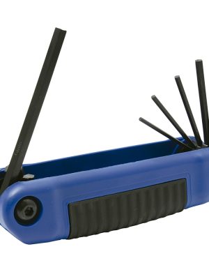 4977BM - Juego de llaves hexagonales tipo navaja métricas 2 a 8 mm estuche bimaterial, 7 pz Urrea