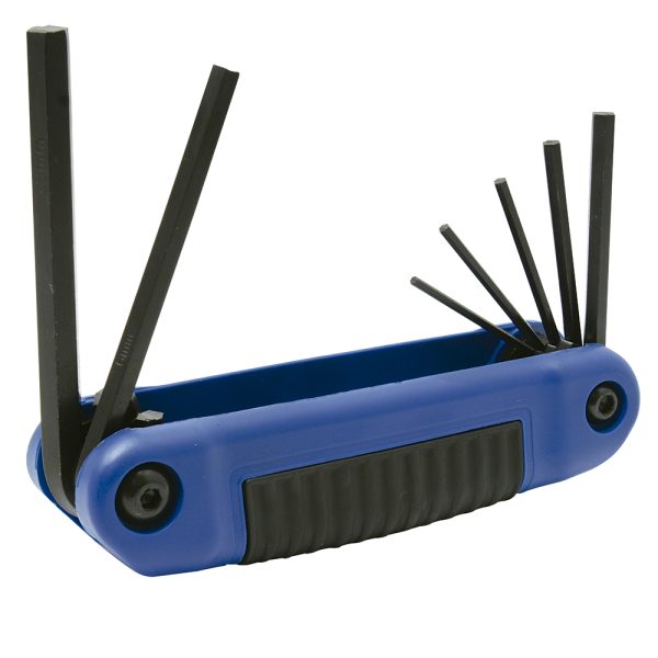 4977BM.jpg 4977BM - Juego de llaves hexagonales tipo navaja métricas 2 a 8 mm estuche bimaterial, 7 pz Urrea