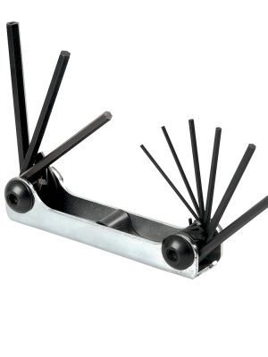 4978 - Juego de llaves hexagonales tipo navaja en pulgadas .050" a 3/16 " estuche metálico, 9 pz Urrea