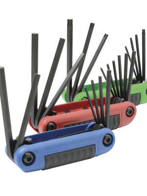 49824 - Juego de llaves hexagonales tipo navaja en pulgadas, métricas y torx estuche bimat, 24 pz Urrea