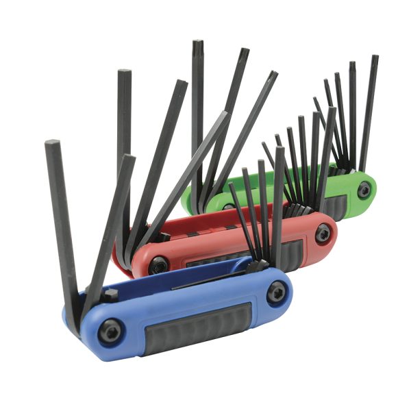 49824.jpg 49824 - Juego de llaves hexagonales tipo navaja en pulgadas, métricas y torx estuche bimat, 24 pz Urrea