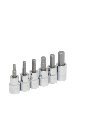 4990M6.jpg 4990M6 - Juego de dados punta hexagonal cuadro de 3/8", métricos, 6 piezas Urrea