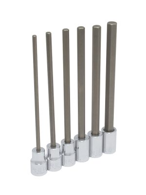 4990SML - Juego de dados punta hexagonal extra larga cuadro de 3/8", métricos, 6 piezas Urrea