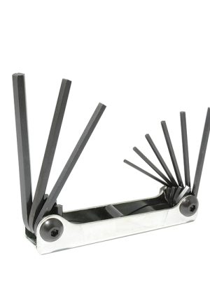 4993 - Juego de llaves hexagonales tipo navaja en pulgadas 5/64" a 1/4" estuche metálico, 9 pz Urrea