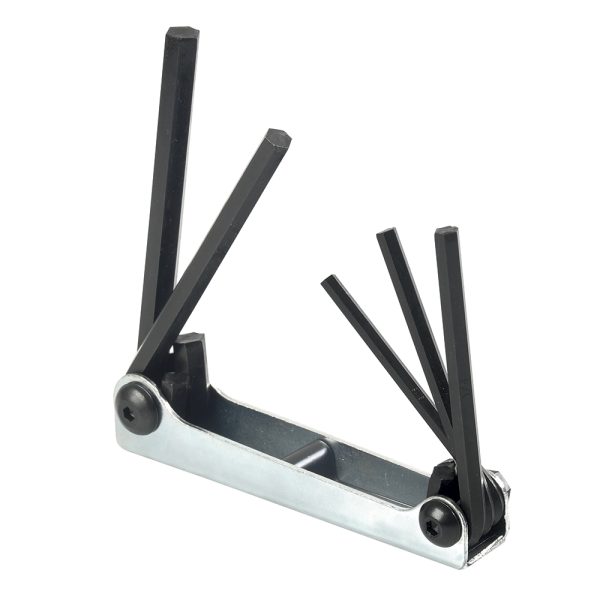 4994.jpg 4994 - Juego de llaves hexagonales tipo navaja en pulgadas 3/16" A 3/8" estuche metálico, 5 pz Urrea