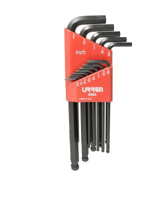 4995 - Juego de llaves hexagonales tipo "L" punta de bola , en pulgadas, 13 piezas en blíster Urrea