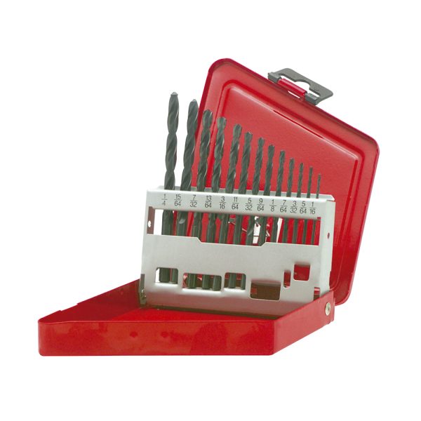 5113.jpg 5113 - Juego de brocas negras de acero de alta velocidad zanco recto, 13 piezas Urrea