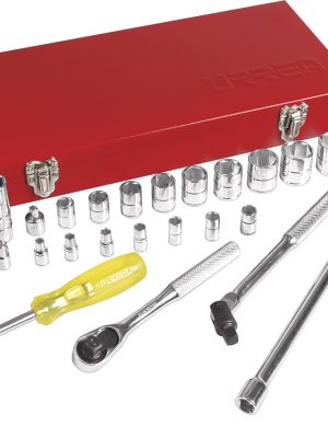 5200A.jpg 5200A - Juego de dados y accesorios cuadro de 1/4" y 3/8" en pulgadas, 27 piezas Urrea