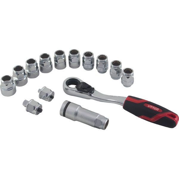 5201GT - Juego de dados y accesorios cuadro de 3/8" Go-Through combinado, 14 piezas Urrea