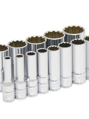 52112.jpg 52112 - Juego de dados largos cuadro de 3/8", 12 puntas, en pulgadas, 13 piezas Urrea