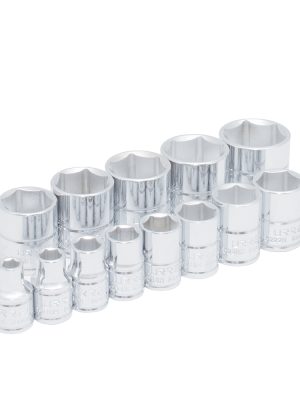 52126 - Juego de dados cuadro de 3/8", 6 puntas, en pulgadas, 13 piezas Urrea