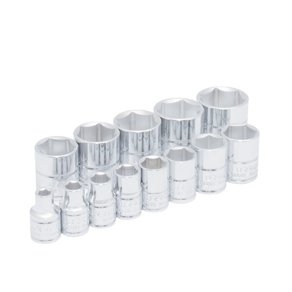 52126 - Juego de dados cuadro de 3/8", 6 puntas, en pulgadas, 13 piezas Urrea