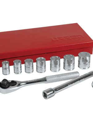 52128.jpg 52128 - Juego de dados y accesorios cuadro de 3/8" en pulgadas, 13 piezas Urrea