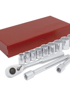 52130 - Juego de dados y accesorios cuadro de 3/8" en pulgadas, 13 piezas Urrea