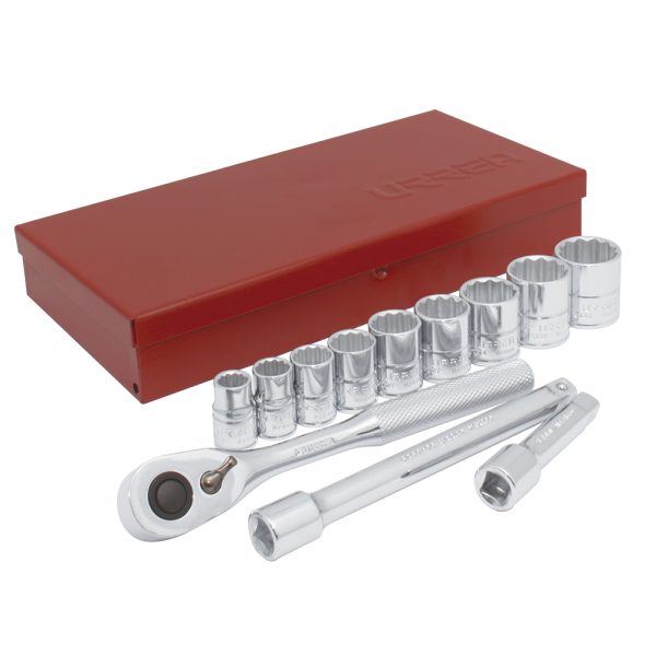 52130.jpg 52130 - Juego de dados y accesorios cuadro de 3/8" en pulgadas, 13 piezas Urrea