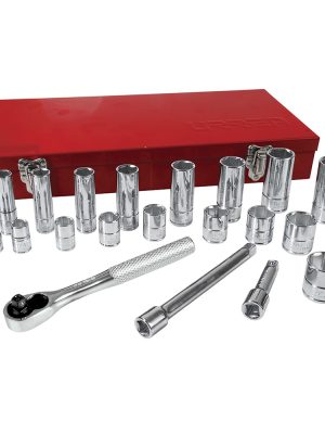 52134.jpg 52134 - Juego de dados y accesorios cuadro de 3/8" en pulgadas, 23 piezas Urrea