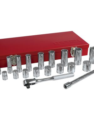 52136.jpg 52136 - Juego de dados y accesorios cuadro de 3/8" en pulgadas, 23 piezas Urrea