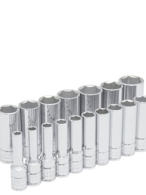 52203.jpg 52203 - Juego de dados largos cuadro de 3/8", 6 puntas, métricos, 18 piezas Urrea