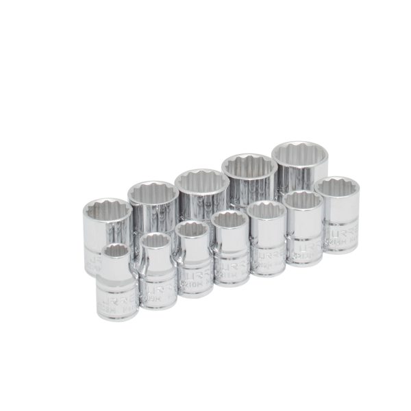 52216 - Juego de dados cuadro de 3/8", 12 puntas, métricos, 12 piezas Urrea