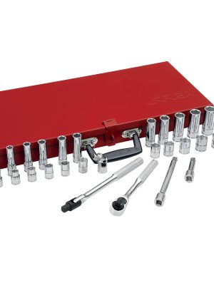 52220 - Juego de dados y accesorios cuadro de 3/8" métrico, 30 piezas Urrea