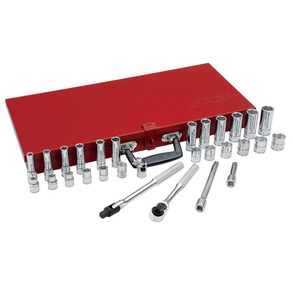 52220 - Juego de dados y accesorios cuadro de 3/8" métrico, 30 piezas Urrea