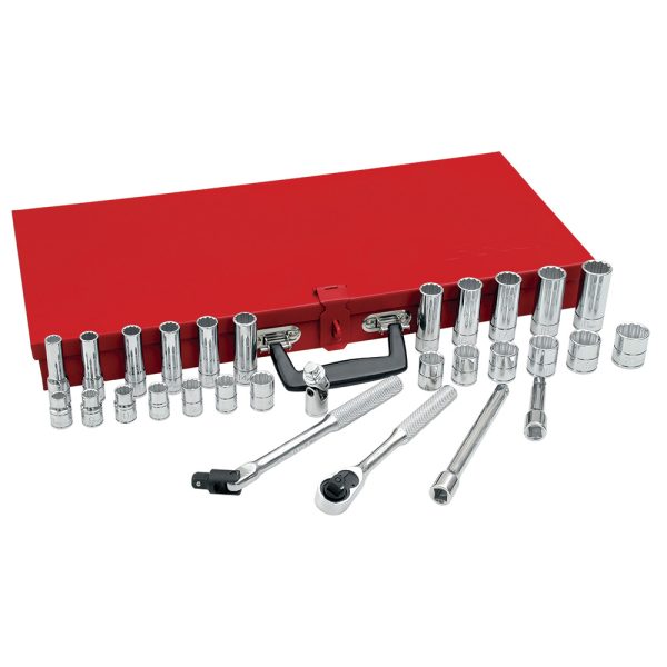 52222 - Juego de dados y accesorios cuadro de 3/8" métrico, 30 piezas Urrea