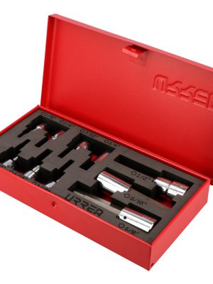 5254H - Juego de dados con punta hexagonal en pulgadas cuadro de 3/8" y 1/2", 11 piezas Urrea