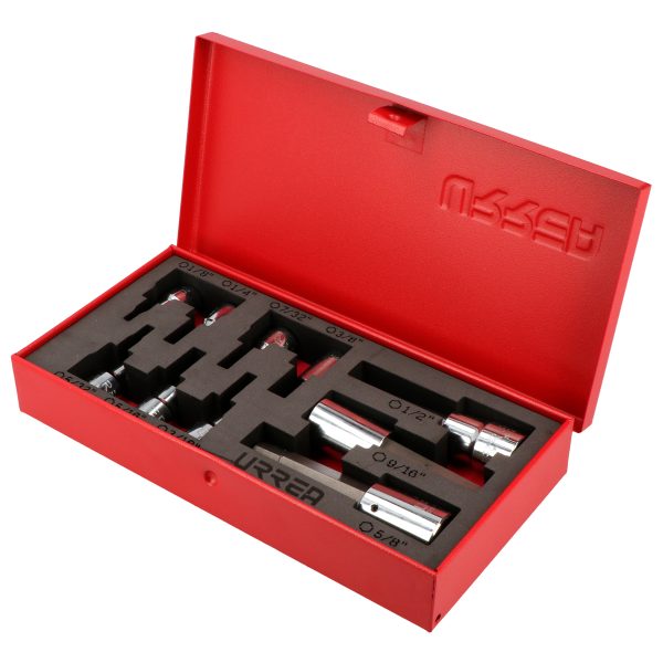 5254H - Juego de dados con punta hexagonal en pulgadas cuadro de 3/8" y 1/2", 11 piezas Urrea