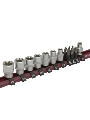 52ET14 - Juego de dados con punta torx y torx hembra cuadro de 3/8", 14 piezas Urrea