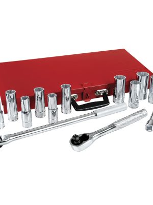 5300A - Juego de dados y accesorios cuadro de 1/2" en pulgadas, 15 piezas Urrea