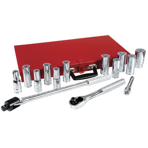 5300A - Juego de dados y accesorios cuadro de 1/2" en pulgadas, 15 piezas Urrea