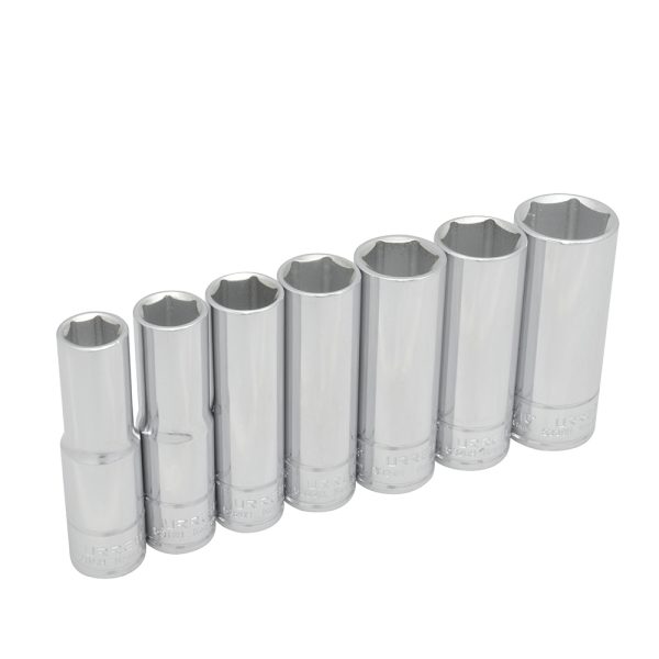 5300H - Juego de dados largos cuadro de 1/2", 6 puntas, en pulgadas, 7 piezas Urrea