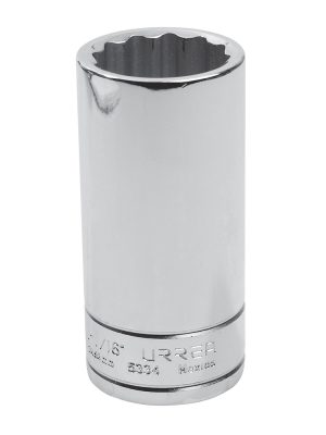 5334 - Dado largo cuadro de 1/2", 12 puntas, en pulgadas, 1-1/16" Urrea