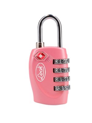 53CA - Candado de combinación programable TSA para maleta, rosa, 20 mm Lock